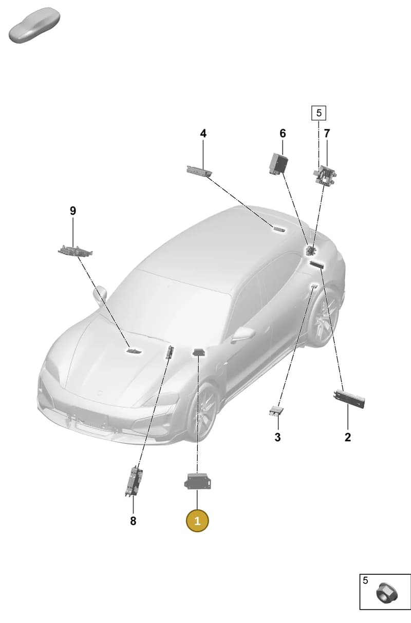 9A703570900 — Porsche Taycan Sport Turismo (2023-2025) diagram p64901100, position 1