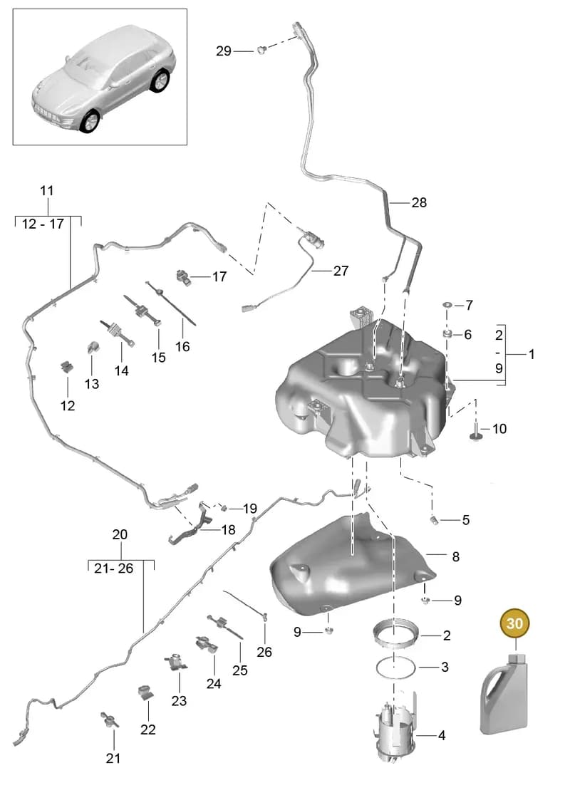 9A705291000 — Porsche Macan (2013-2018) diagram p44201080, position 30