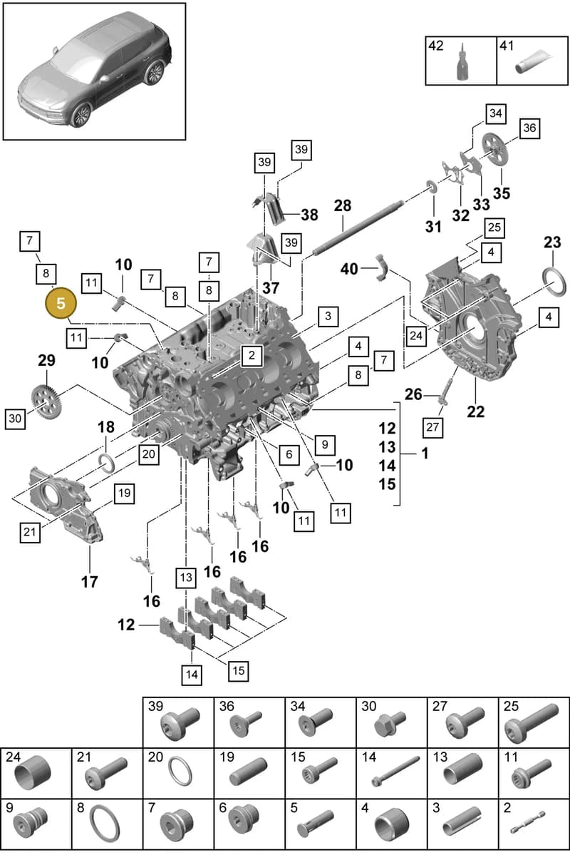 9A710303500 — Porsche Cayenne (2017-2023) diagram p51101050, position 5