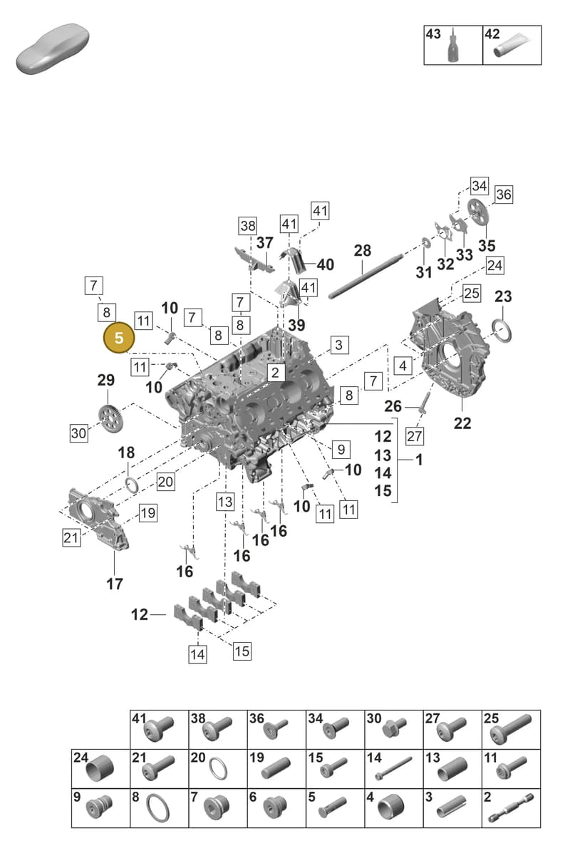 9A710303500 — Porsche Panamera (2020-2023) diagram p58101100, position 5