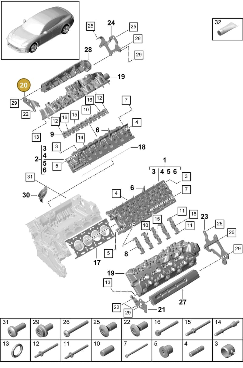 9A710307506 — Porsche Panamera (2016-2020) diagram p49103010, position 20