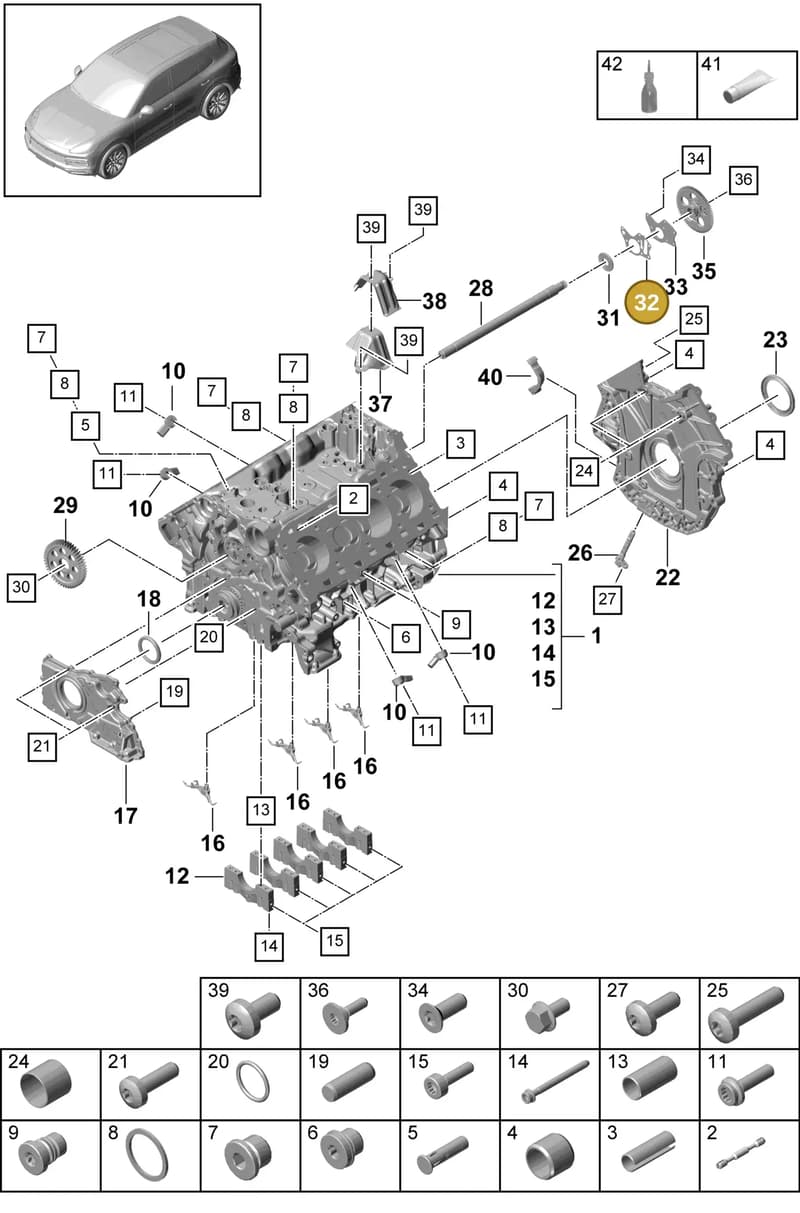 9A710314700 — Porsche Cayenne (2017-2023) diagram p51101050, position 32