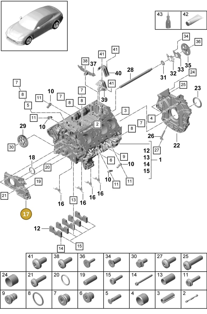 9A710315306 — Porsche Panamera (2016-2020) diagram p49101040, position 17