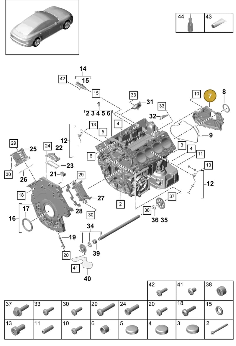 9A710315315 — Porsche Panamera (2016-2020) diagram p49101050, position 7