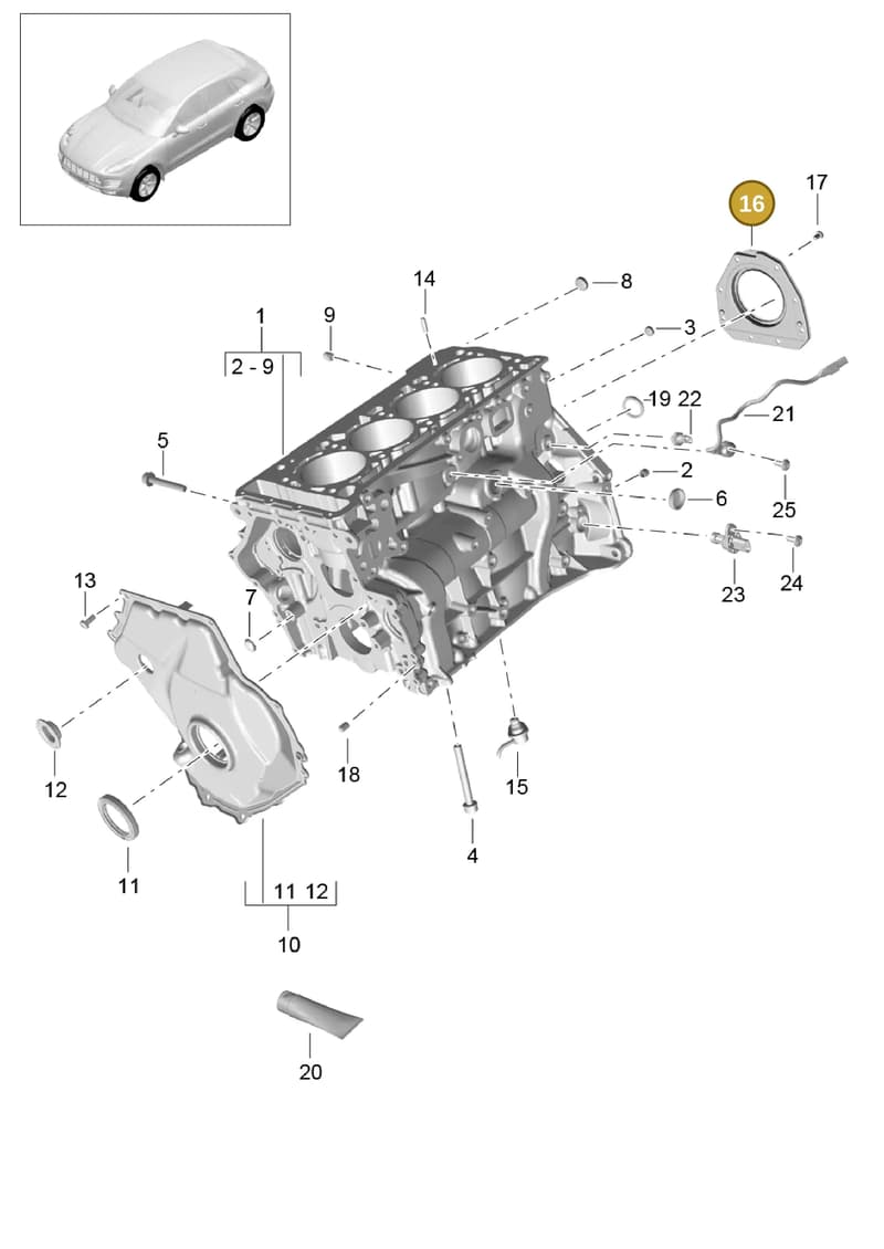 9A7103171 — Porsche Macan (2013-2018) diagram p44101050, position 16