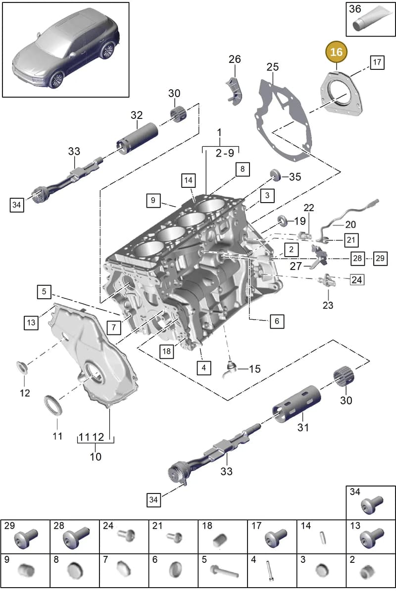 9A7103171 — Porsche Cayenne (2017-2023) diagram p51101060, position 16