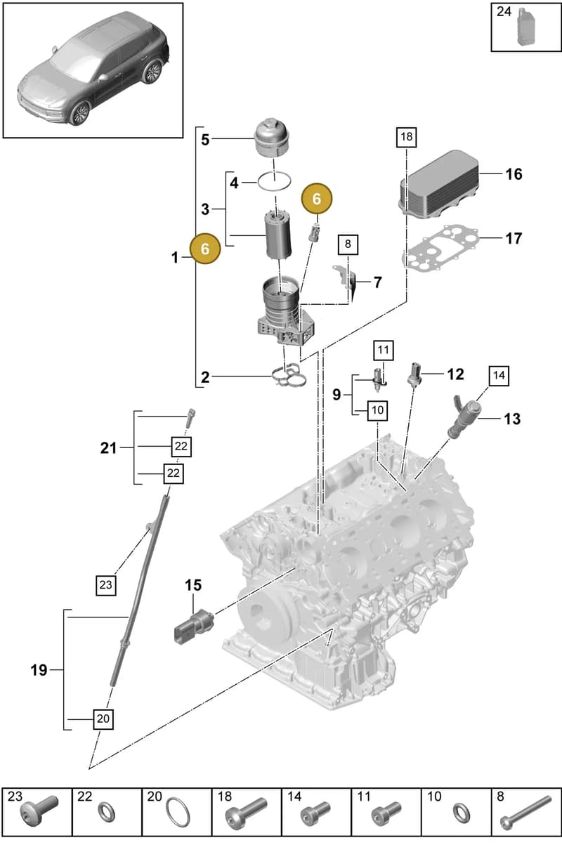 9A710317500 — Porsche Cayenne (2017-2023) diagram p51104000, position 6