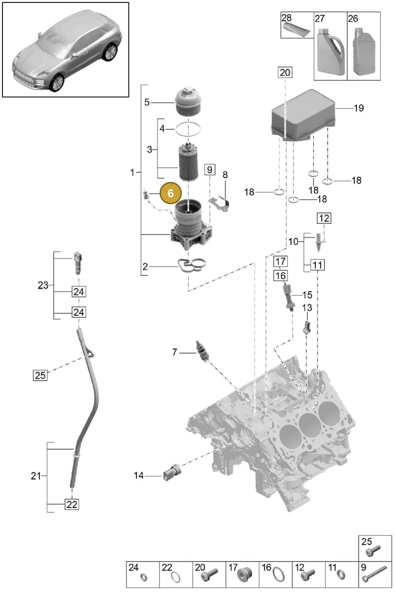 9A710317500 — Porsche Macan (2018-2022) diagram p52104100, position 6