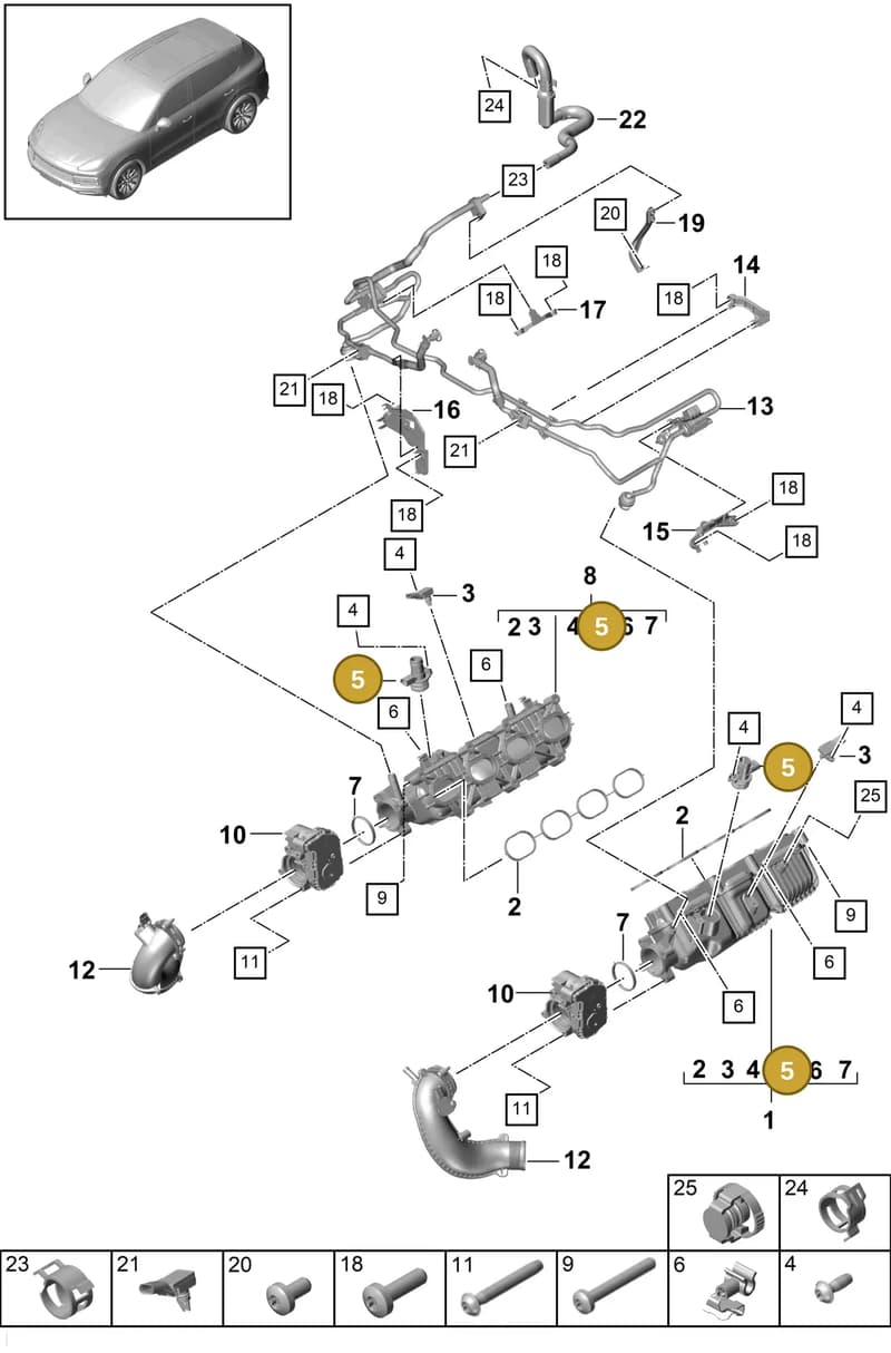 9A710320200 — Porsche Cayenne (2017-2023) diagram p51107030, position 5