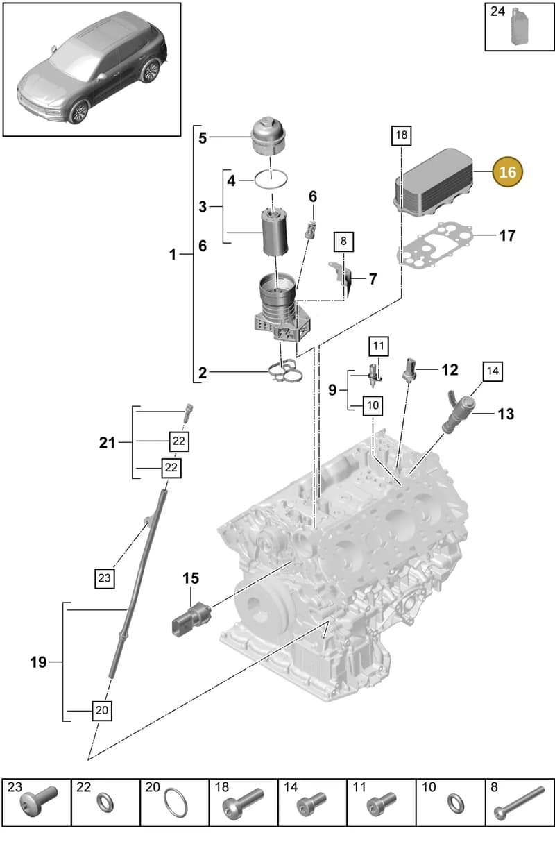 9A710320800 — Porsche Cayenne (2017-2023) diagram p51104000, position 16