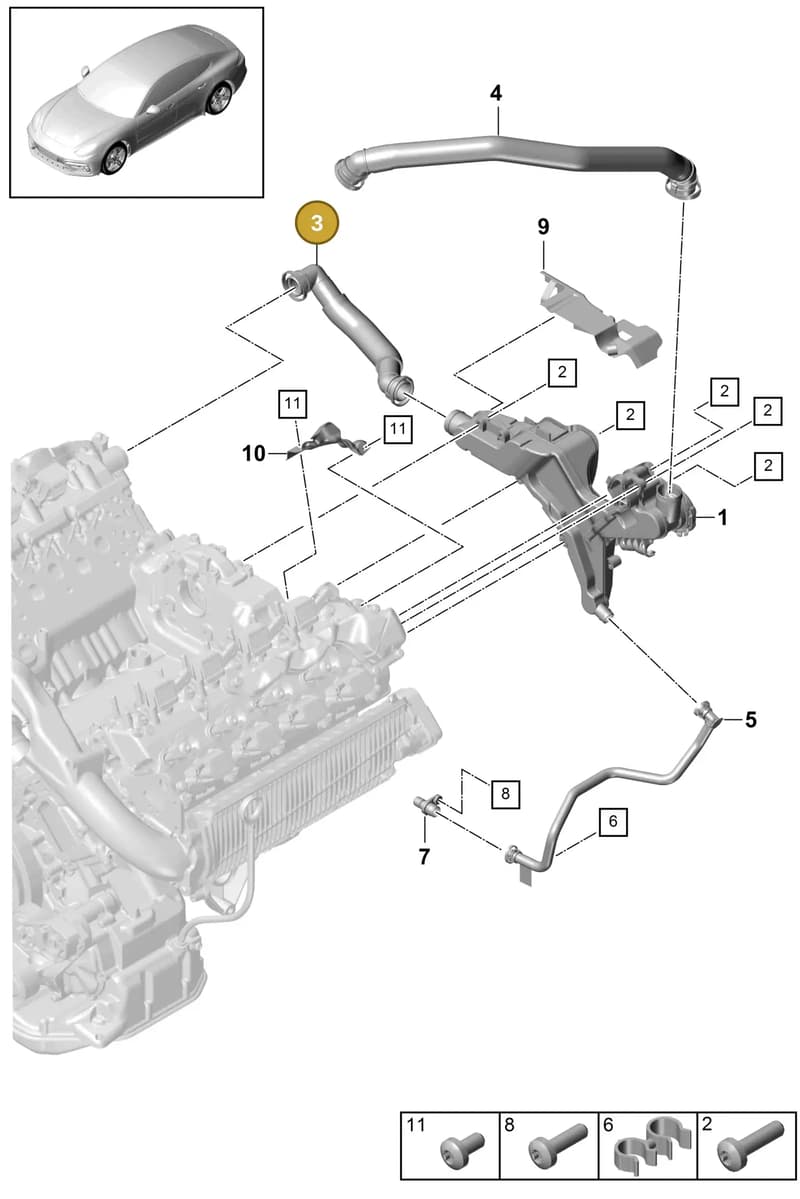 9A710321130 — Porsche Panamera (2016-2020) diagram p49106030, position 3