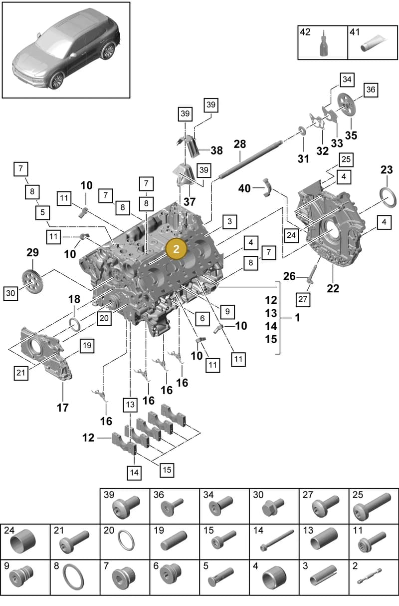 9A710327100 — Porsche Cayenne (2017-2023) diagram p51101050, position 2