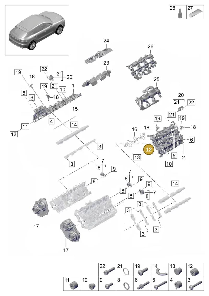 9A710327102 — Porsche Macan (2018-2022) diagram p52000072, position 12