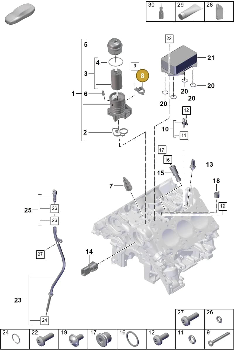 9A710332010 — Porsche Cayenne Coupe (2023-2023) diagram p60104210, position 8