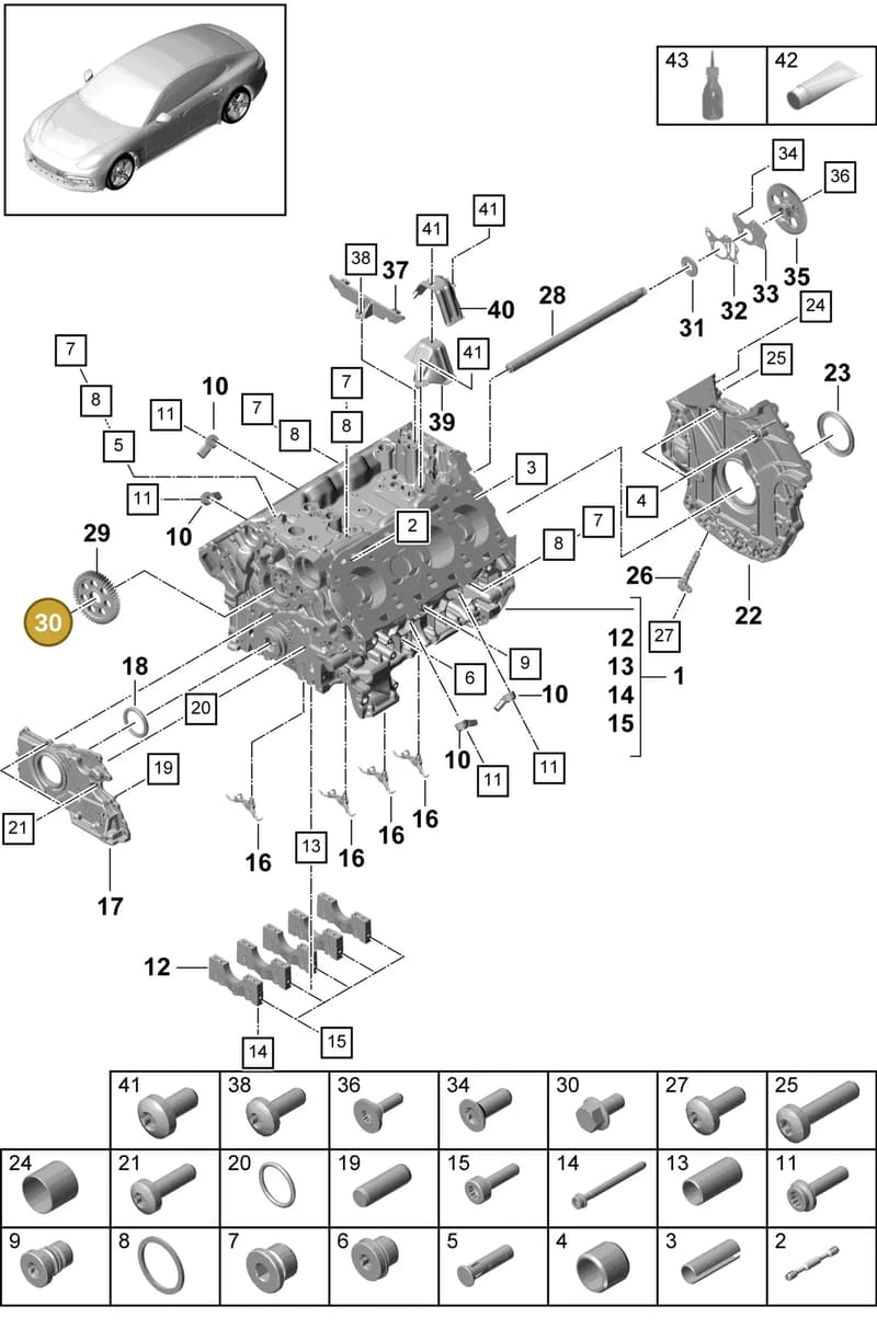 9A710333200 — Porsche Panamera (2016-2020) diagram p49101040, position 30
