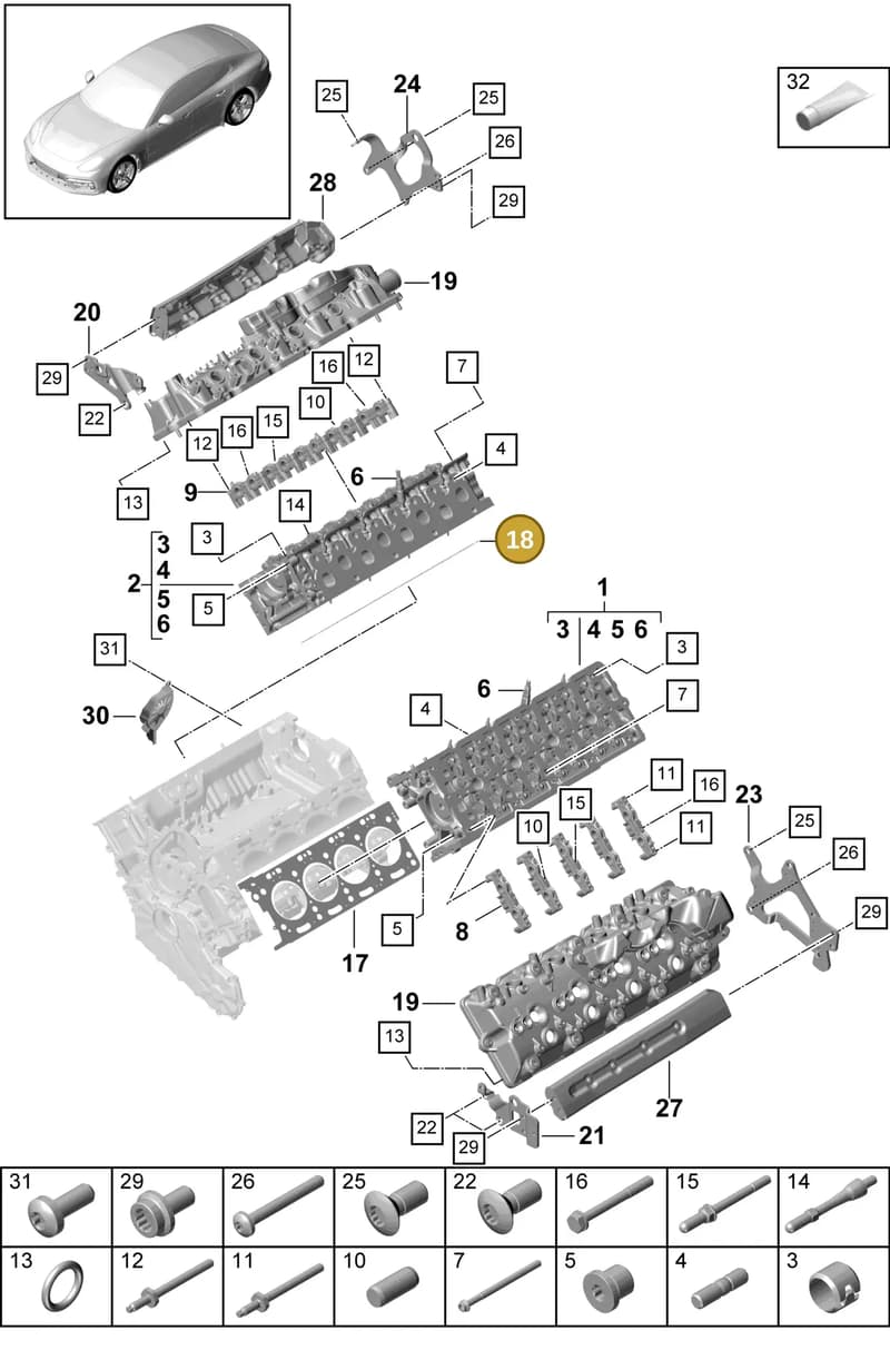 9A710338332 — Porsche Panamera (2016-2020) diagram p49103010, position 18