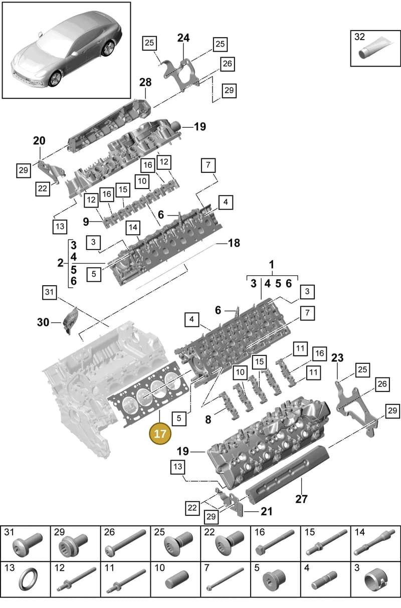 9A710338334 — Porsche Panamera (2016-2020) diagram p49103010, position 17