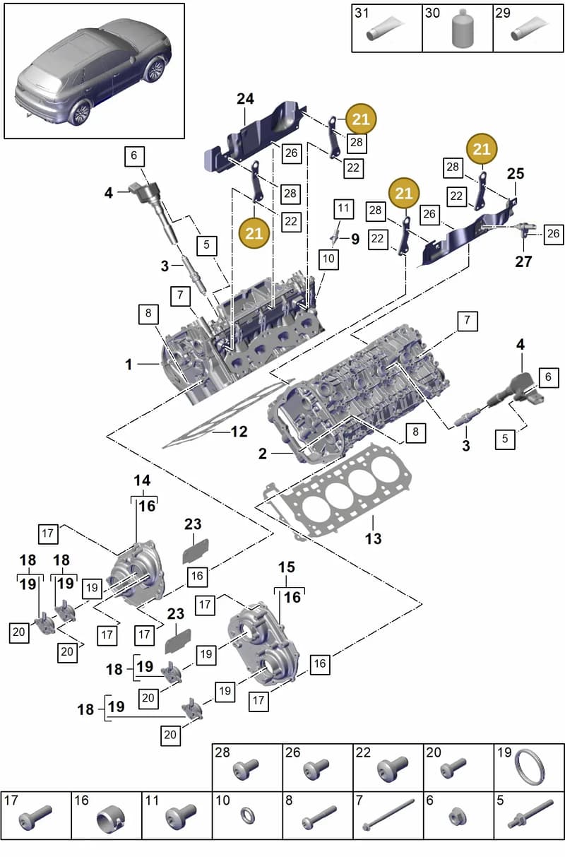 9A710339200 — Porsche Cayenne (2017-2023) diagram p51103000, position 21