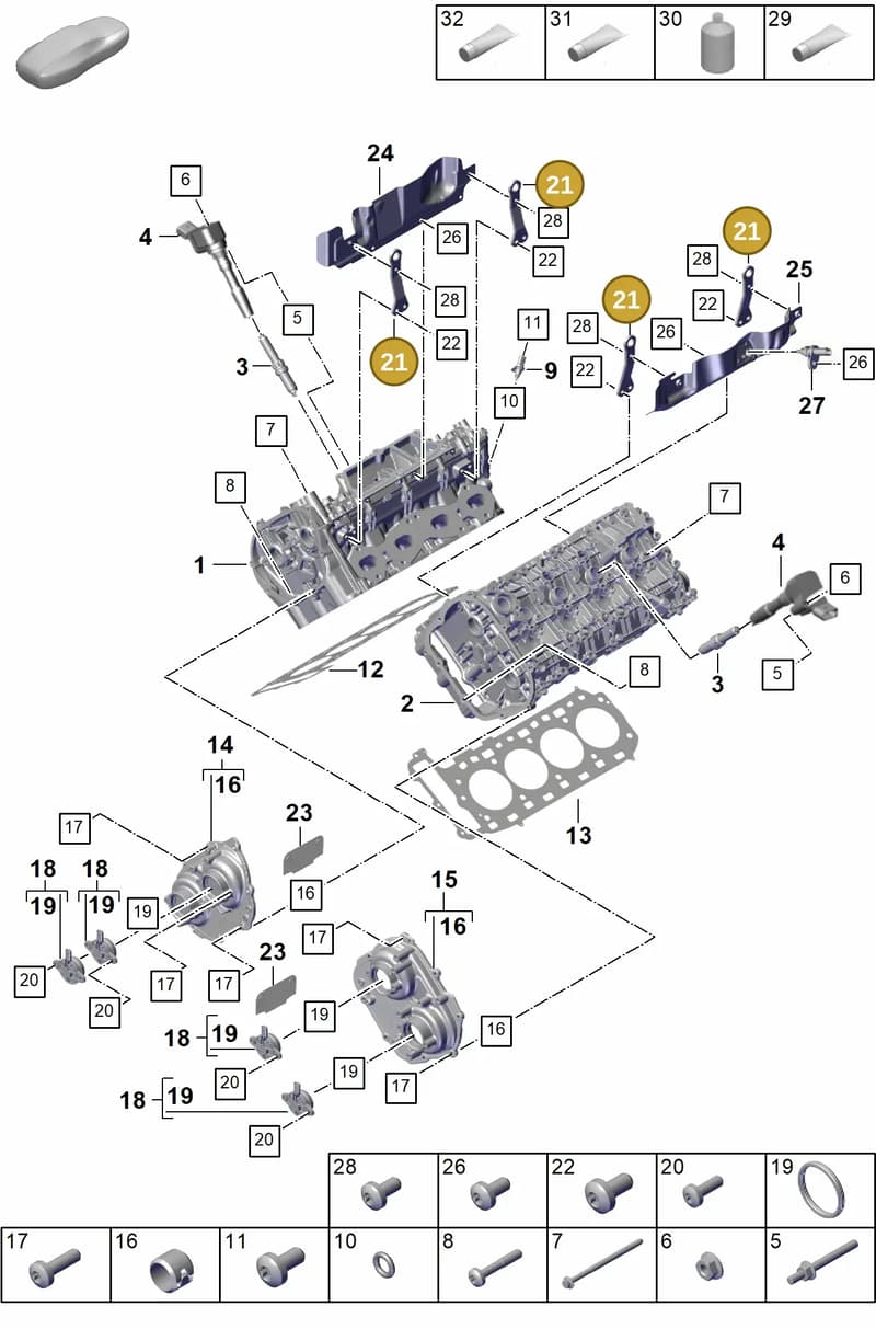 9A710339200 — Porsche Cayenne Coupe (2023-2023) diagram p60103020, position 21