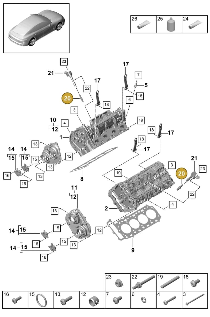 9A710339203 — Porsche Panamera (2016-2020) diagram p49103000, position 20