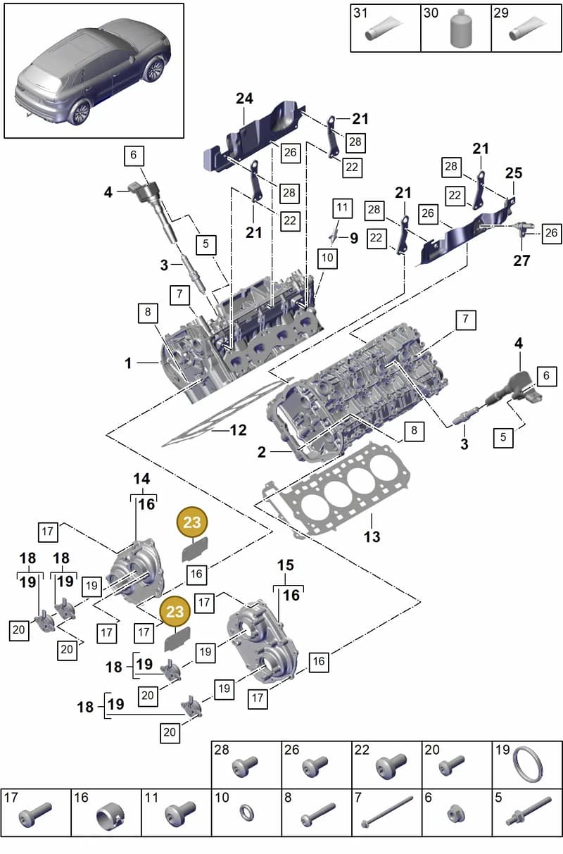 9A710339203 — Porsche Cayenne (2017-2023) diagram p51103000, position 23