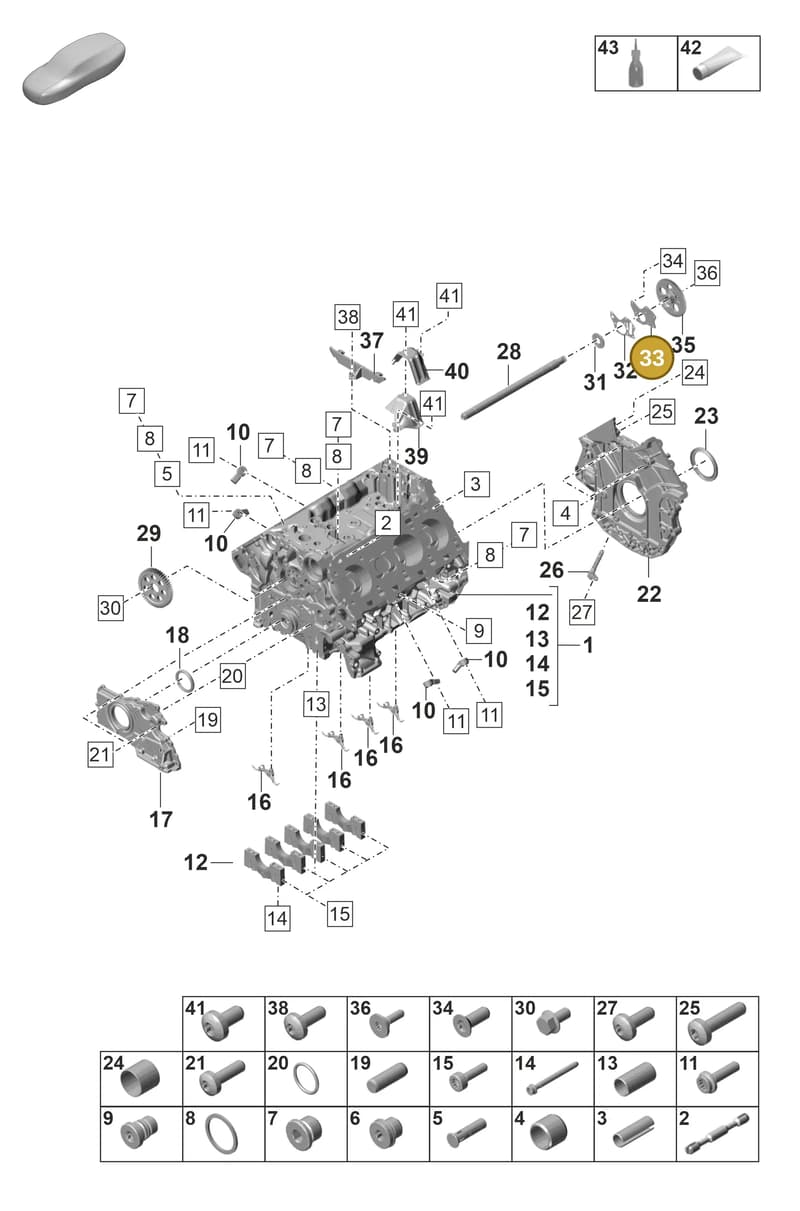 9A710340700 — Porsche Panamera (2020-2023) diagram p58101100, position 33