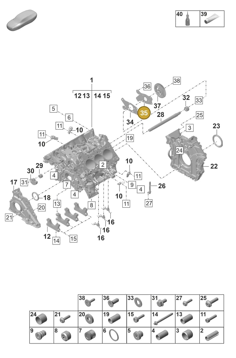 9A710340710 — Porsche Panamera (2023-2025) diagram p58101110, position 35