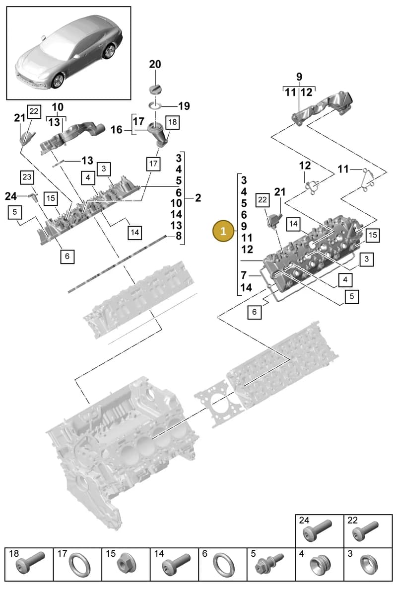 9A710346900 — Porsche Panamera (2016-2020) diagram p49103030, position 1