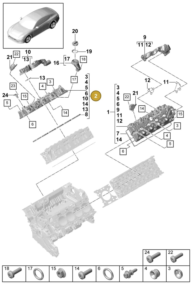 9A710347000 — Porsche Panamera (2016-2020) diagram p49103030, position 2