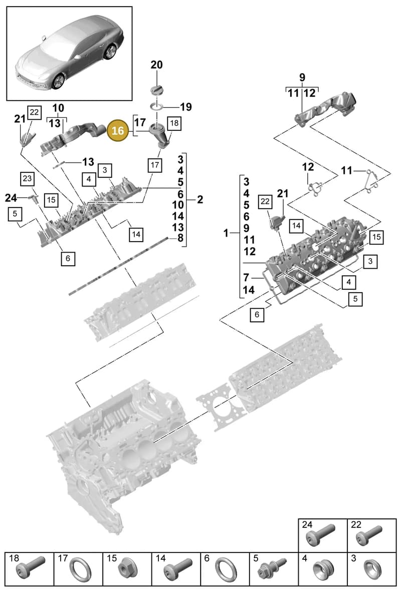 9A710348200 — Porsche Panamera (2016-2020) diagram p49103030, position 16