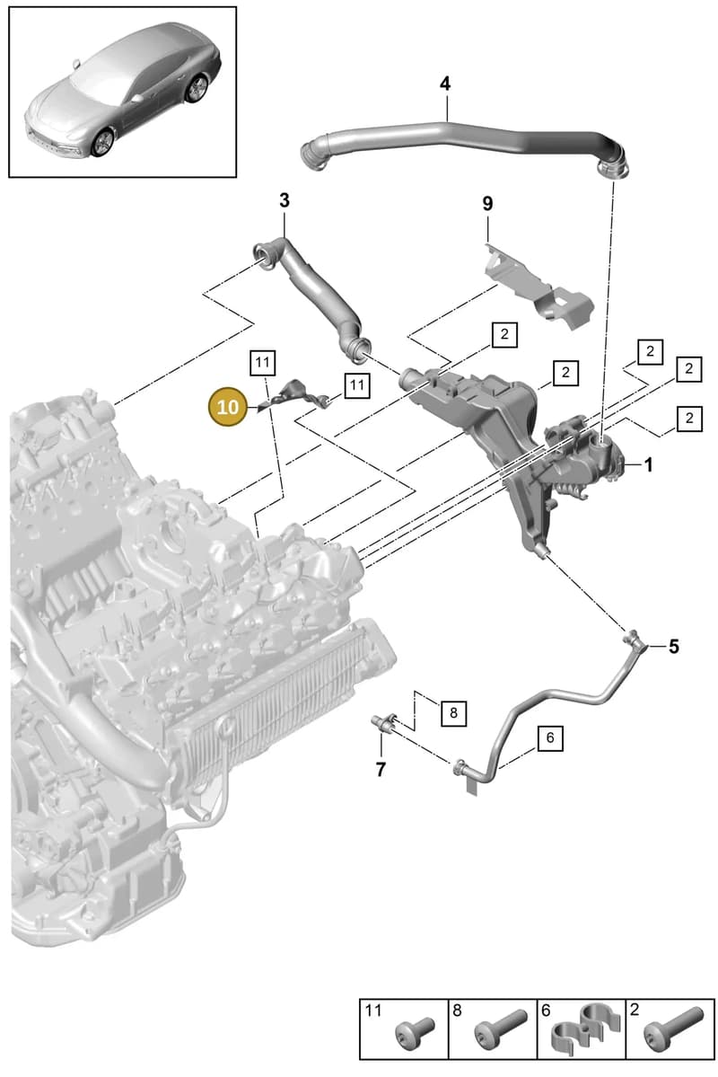 9A710355501 — Porsche Panamera (2016-2020) diagram p49106030, position 10