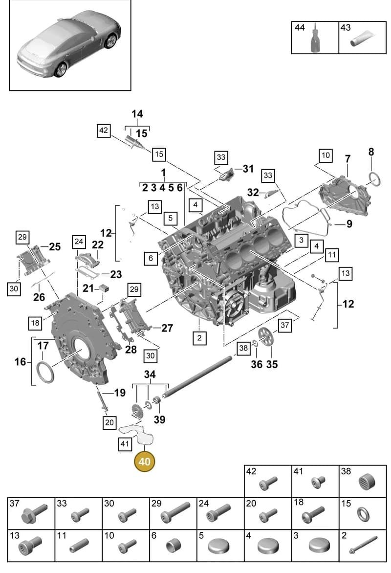 9A710362703 — Porsche Panamera (2016-2020) diagram p49101050, position 40
