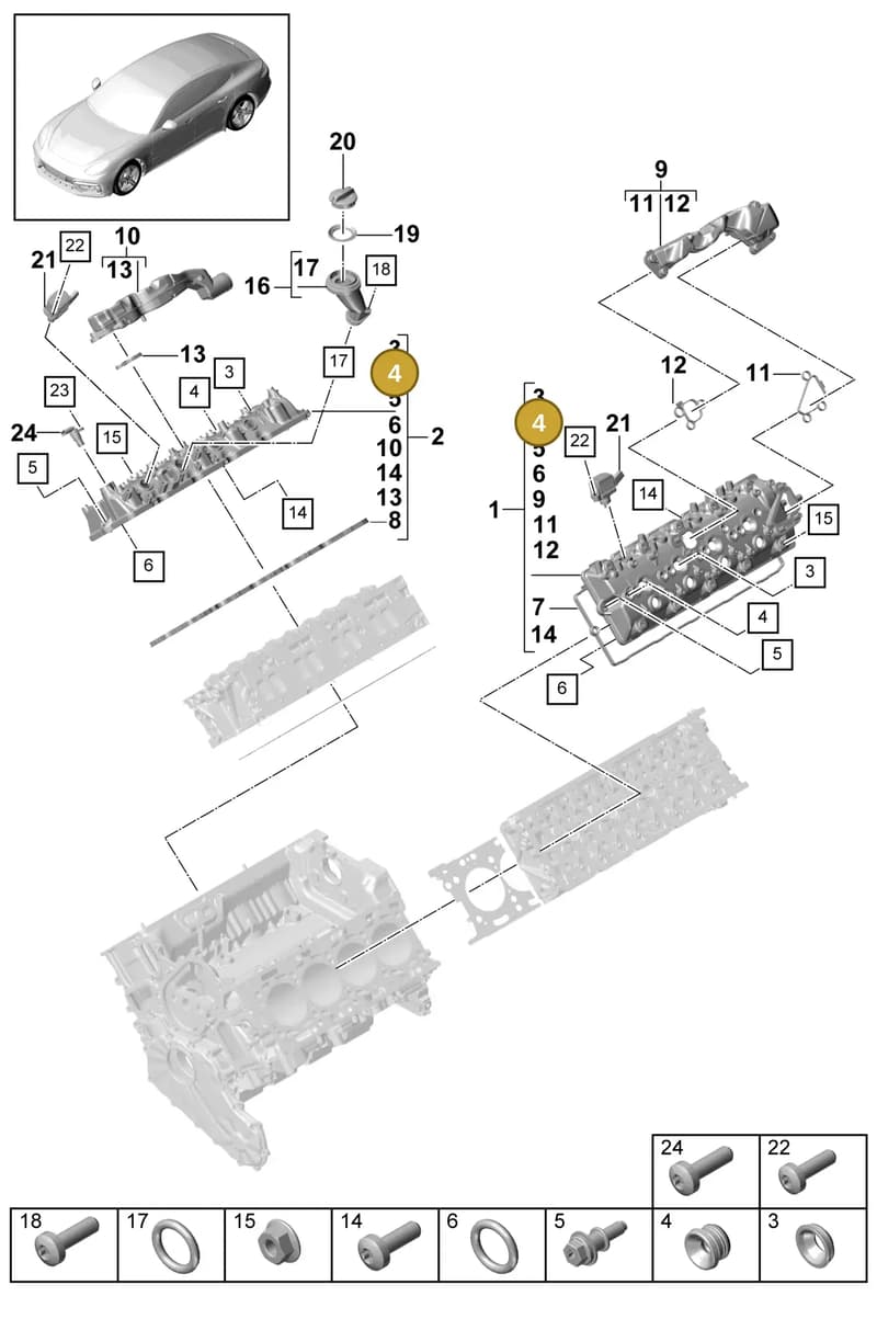 9A710363100 — Porsche Panamera (2016-2020) diagram p49103030, position 4