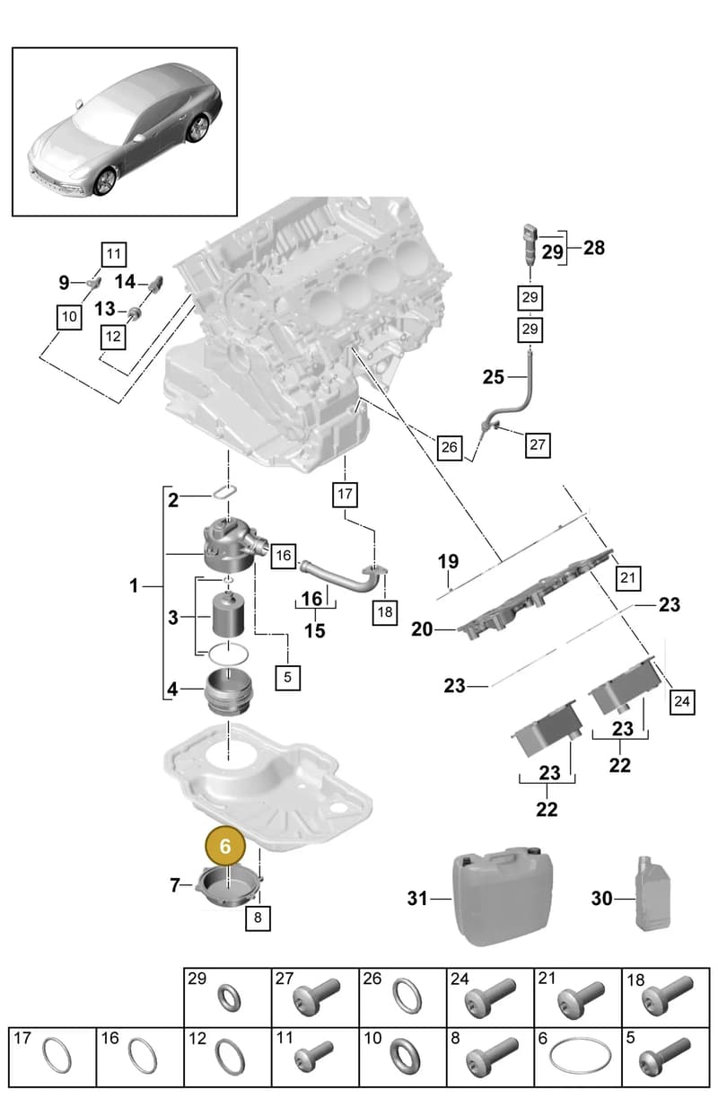 9A710363200 — Porsche Panamera (2016-2020) diagram p49104010, position 6