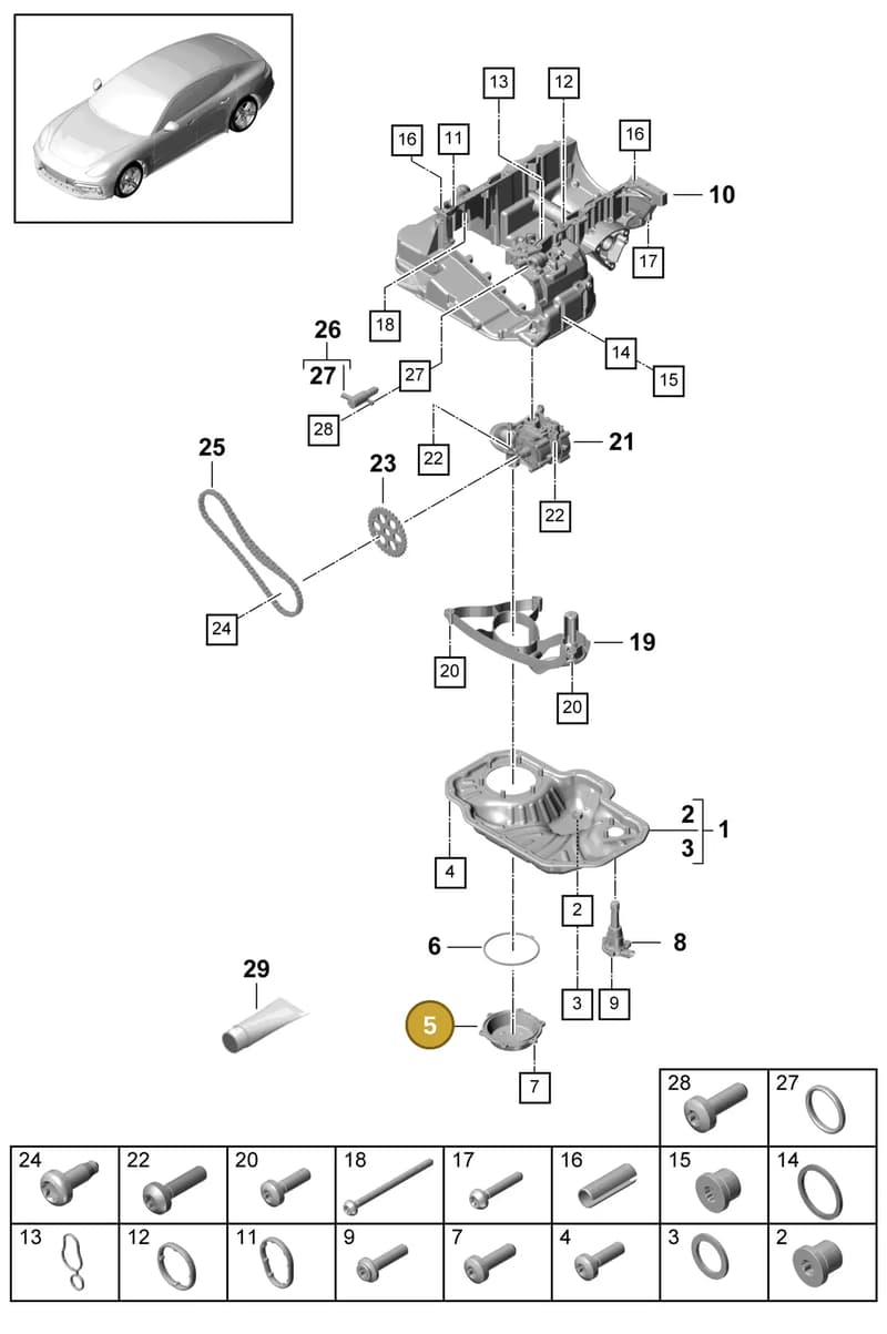 9A710370700 — Porsche Panamera (2016-2020) diagram p49104030, position 5