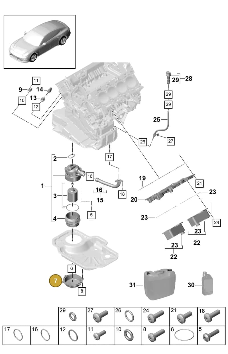 9A710370700 — Porsche Panamera (2016-2020) diagram p49104010, position 7