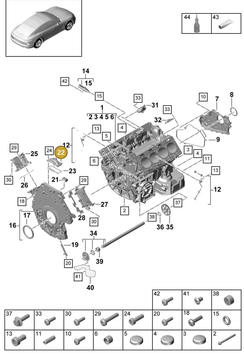 9A710370803 — Porsche Panamera (2016-2020) diagram p49101050, position 22