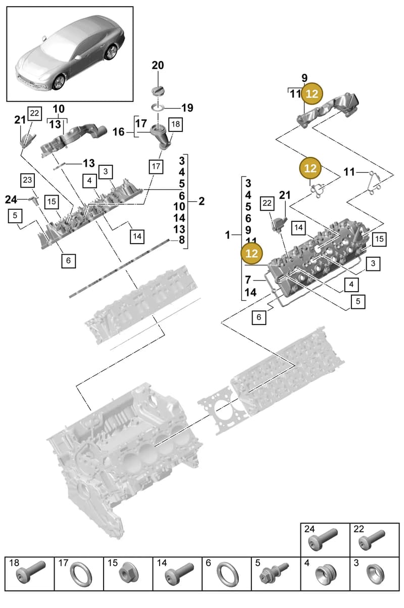 9A710373702 — Porsche Panamera (2016-2020) diagram p49103030, position 12