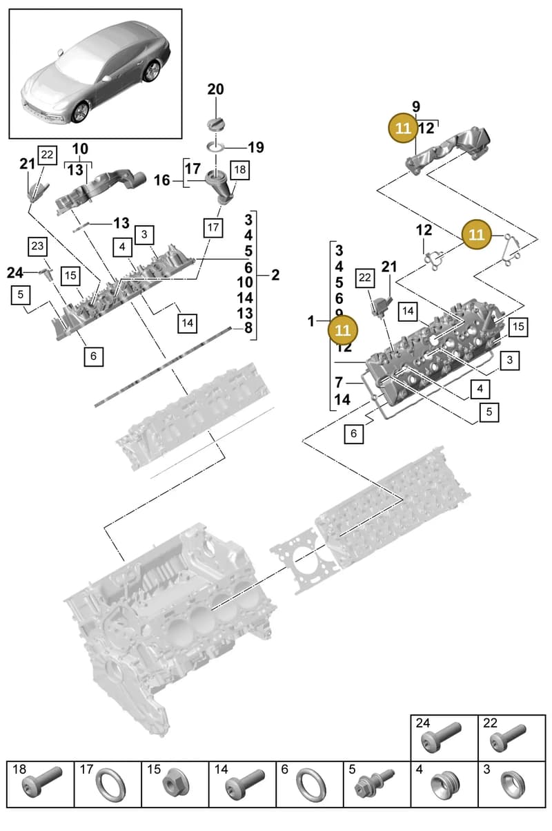 9A710373703 — Porsche Panamera (2016-2020) diagram p49103030, position 11