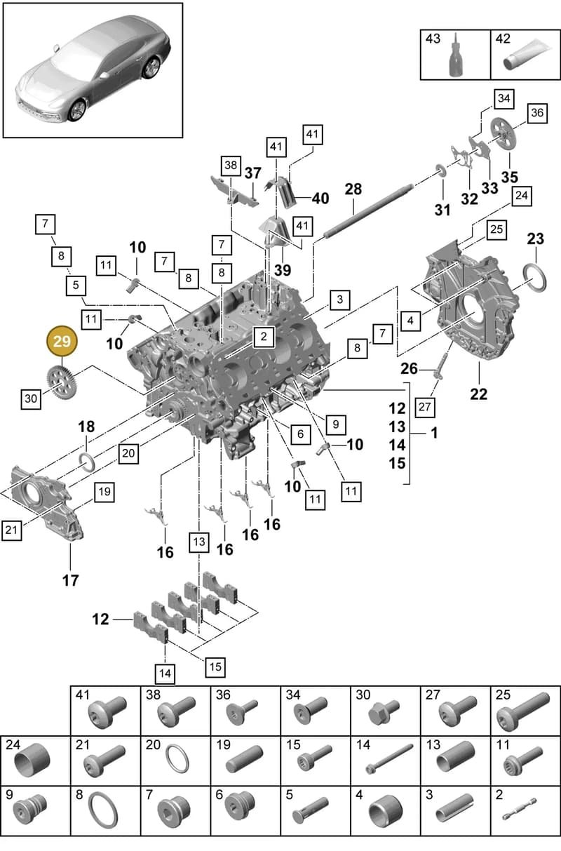 9A710386900 — Porsche Panamera (2016-2020) diagram p49101040, position 29