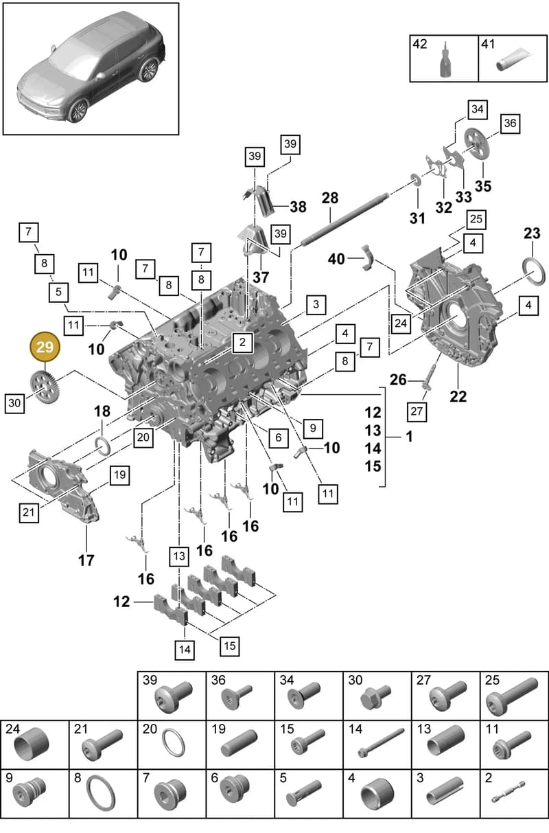 9A710386900 — Porsche Cayenne (2017-2023) diagram p51101050, position 29