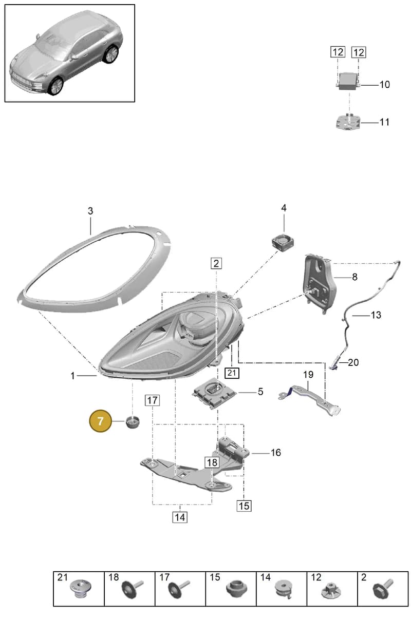 9A710556111 — Porsche Macan (2018-2022) diagram p52000001, position 7