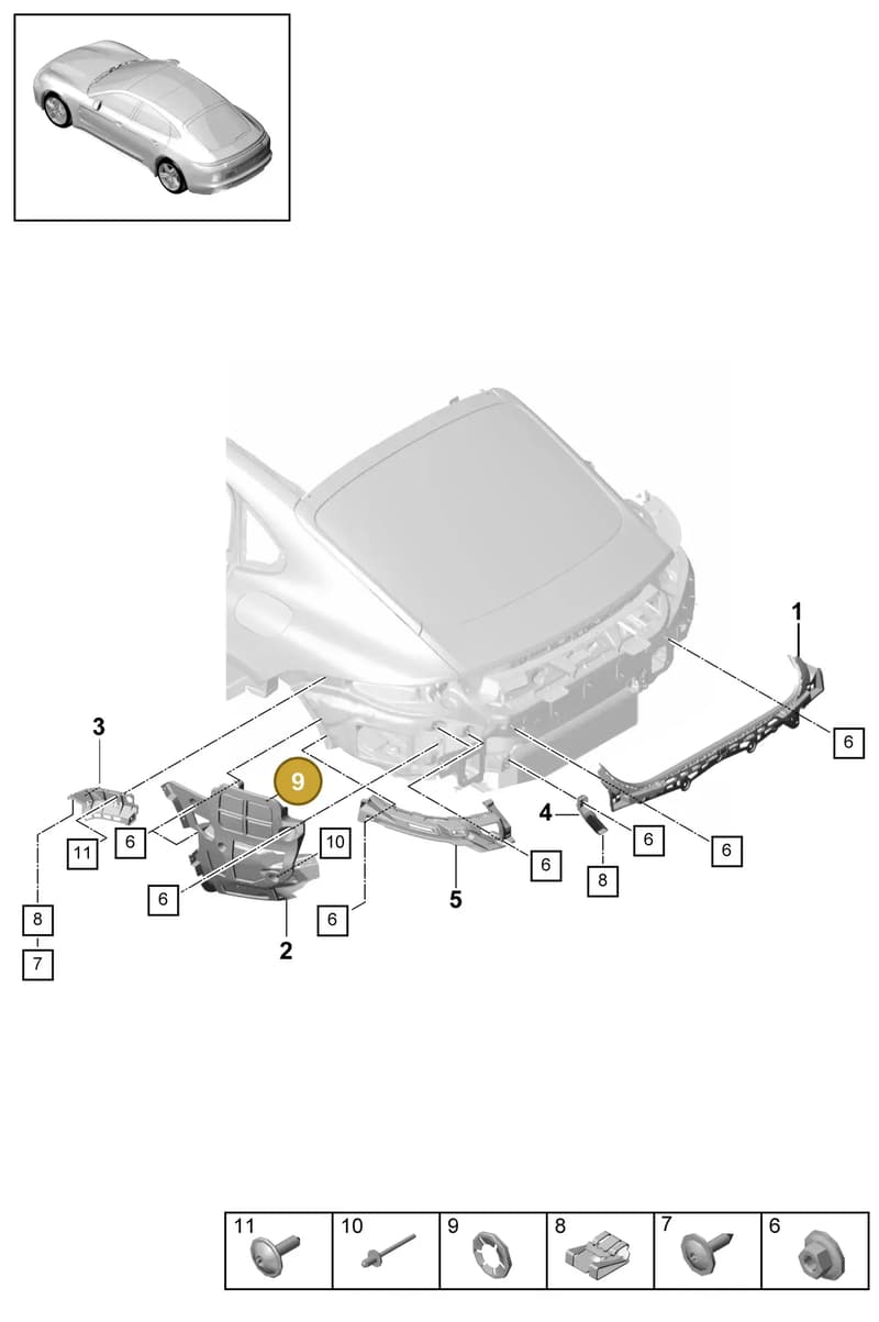 9A710730801 — Porsche Panamera (2016-2020) diagram p49802080, position 9