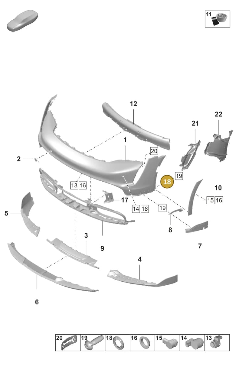 9A710730801 — Porsche Taycan Sport Turismo (2019-2024) diagram p56802070, position 18