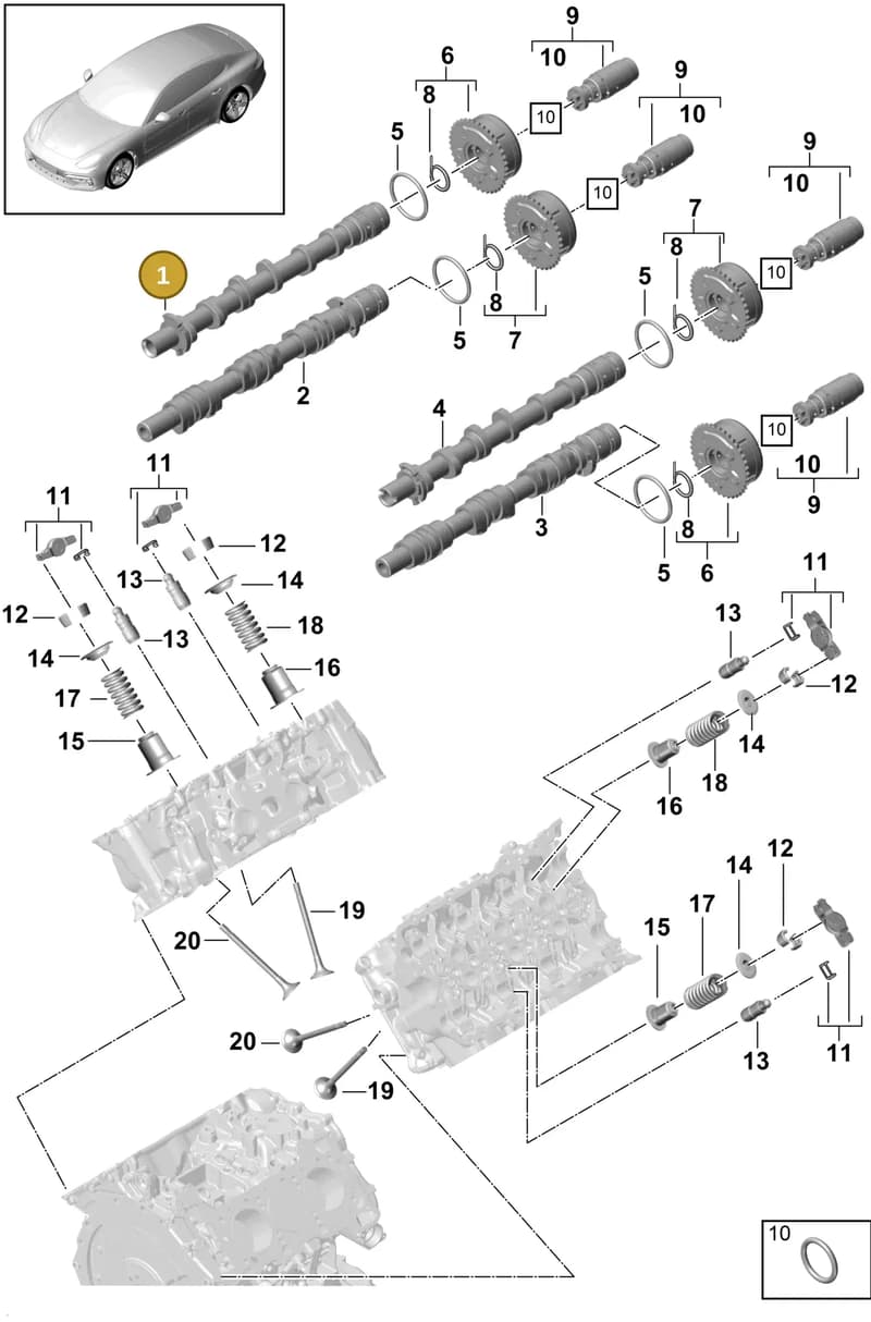 9A710900310 — Porsche Panamera (2016-2020) diagram p49103050, position 1