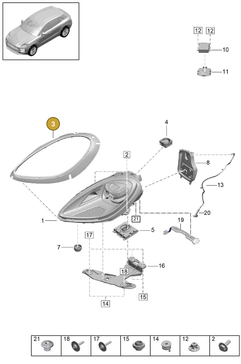 9A710900311 — Porsche Macan (2018-2022) diagram p52000001, position 3