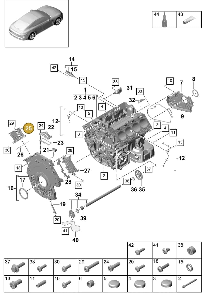 9A710912900 — Porsche Panamera (2016-2020) diagram p49101050, position 25