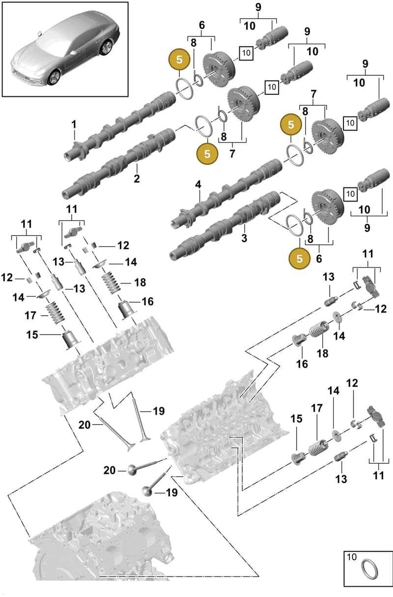 9A710917100 — Porsche Panamera (2016-2020) diagram p49103050, position 5