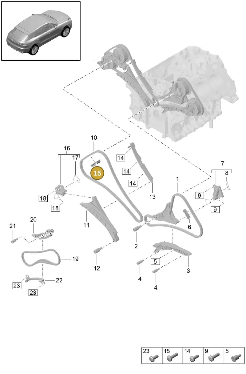 9A710931110 — Porsche Macan (2018-2022) diagram p52000010, position 15