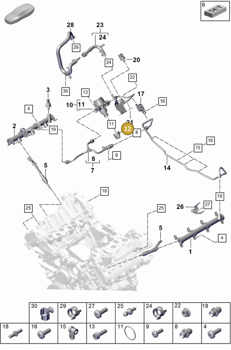 9A710931110 — Porsche Cayenne Coupe (2023-2023) diagram p60107010, position 12